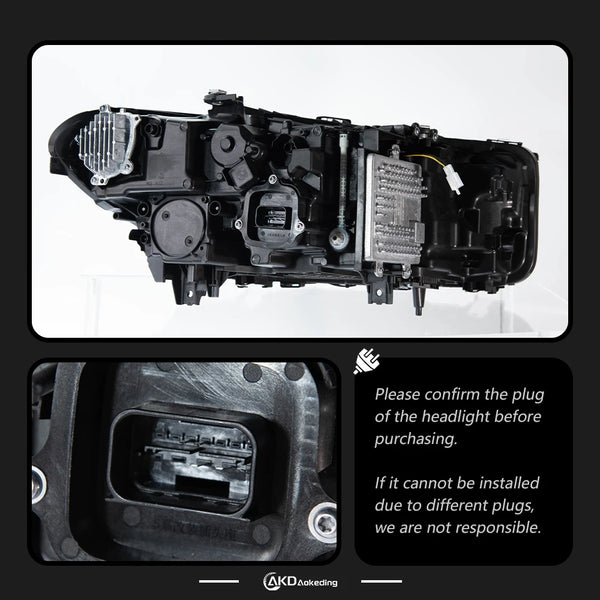AKD Head Lamp for BMW G30 G38 LED Headlight 2018-2020 Headlights 525i 530i M5 DRL Turn Signal High Beam Angel Eye Projector Lens