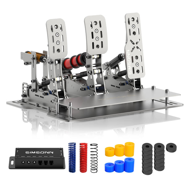 SIMSONN Plus X Simracing Pedals PC Sim Racing Simulator Pedal Load Cell Hydraulic Pedal Support VAM VAM RPO Vibration Motor