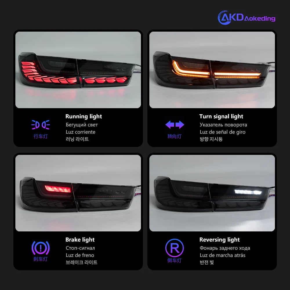AKD Tail Lamp for BMW 3 Series G20 G28 M3 LED Tail Light 2018-2021 325i 320i Rear Fog Brake Turn Signal Automotive Accessories