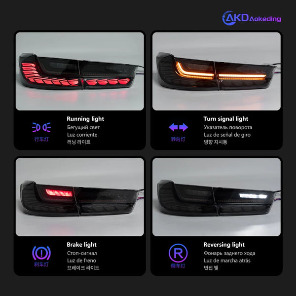AKD Tail Lamp for BMW 3 Series G20 G28 M3 LED Tail Light 2018-2021 325i 320i Rear Fog Brake Turn Signal Automotive Accessories