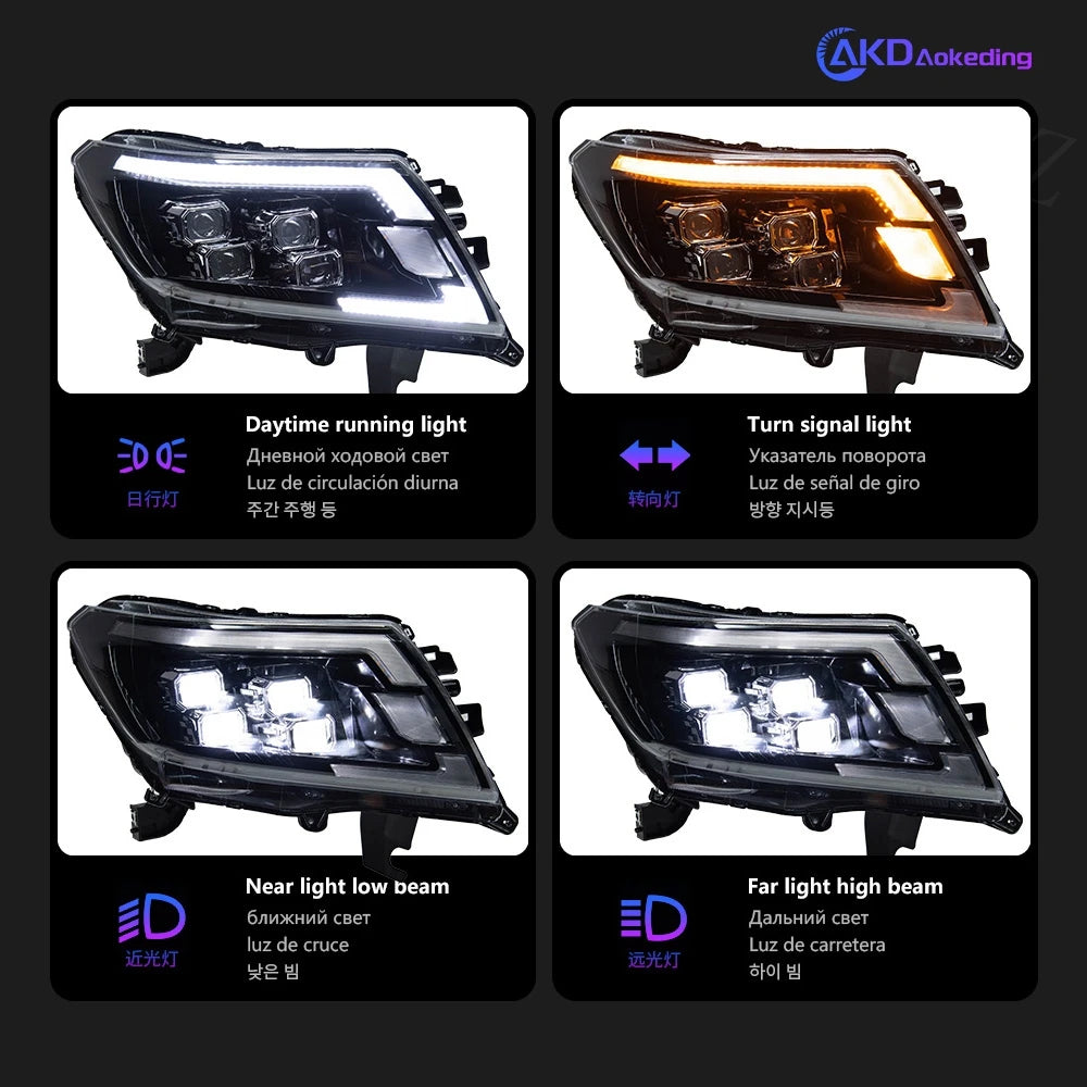 Headlights For Navara 2014-2021 Car автомобильные товары  12V H7 LED DRL Hella Xenon Lens Hid Nissan NP300 Tools Car Accessories