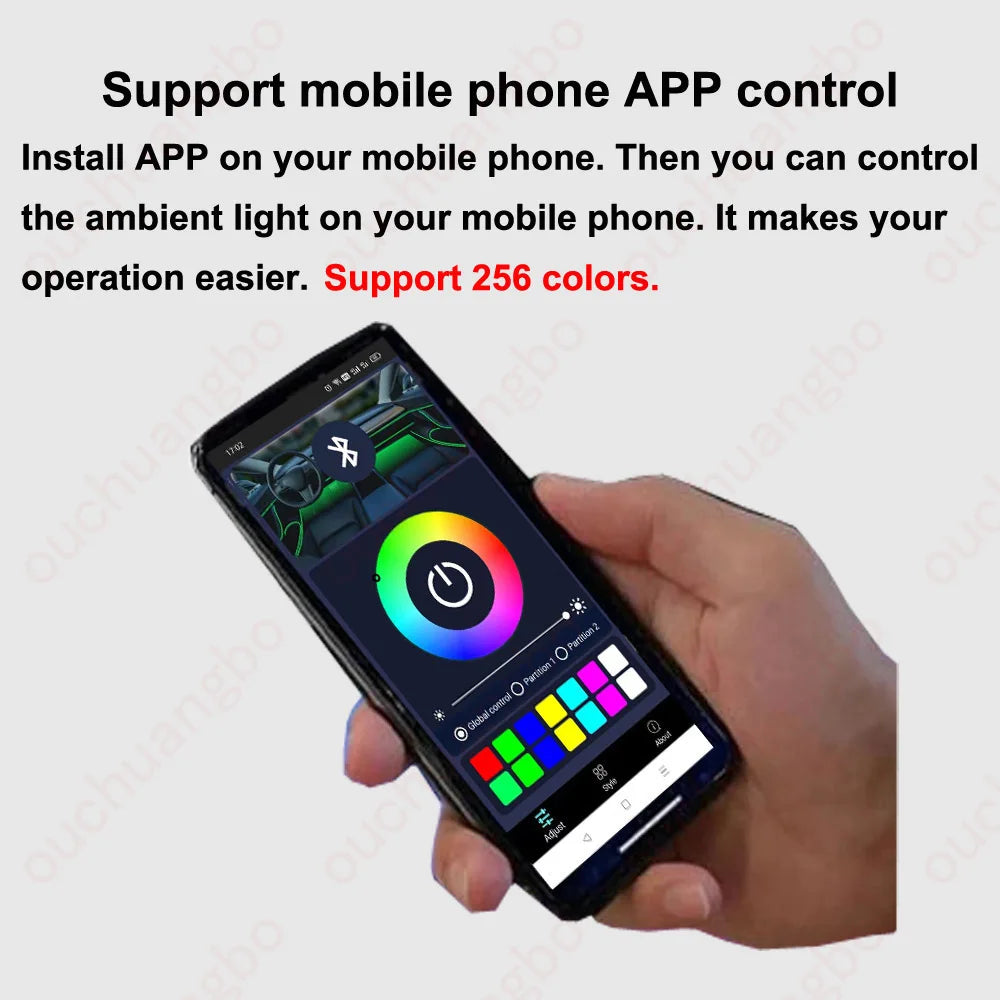 Ouchuangbo Ambient Light For A6 C7 S7 S6 A7 RS6 RS7 2013-2018 environmental Backlight Atmosphere Lamp Kit Symphony 256 Colors