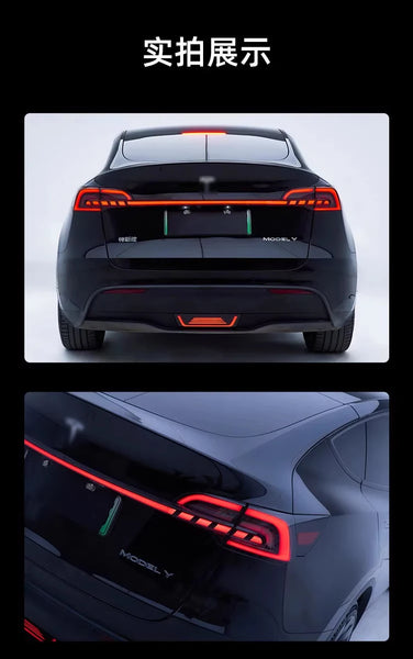 TYPY LED DRL Tesla Model 3 Model Y 2017-2023 Taillights Lightbar Start-up Welcome Dynamic Sequential Rear Lights Tail Lamps Smoke Black / Red LHD & RHD