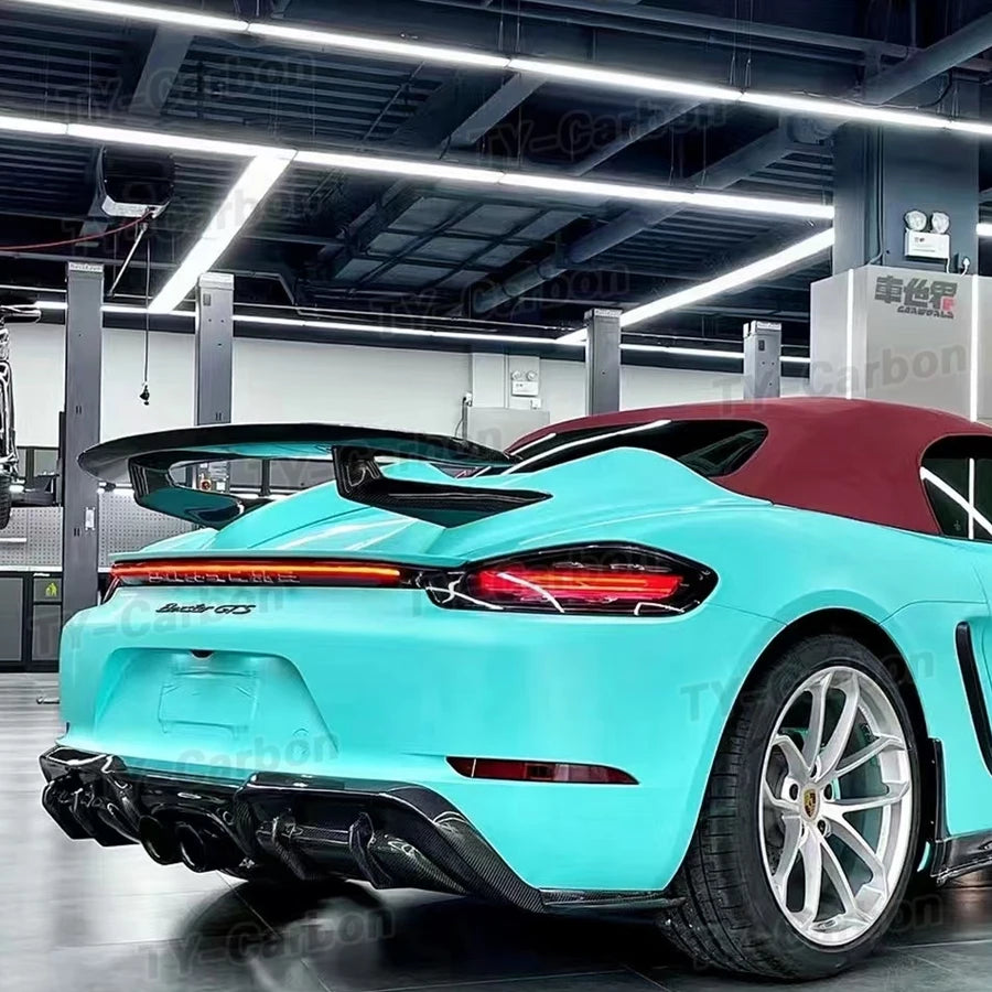 Real Carbon Fiber Car Rear Trunk Wing Spoiler for Porsche Boxster 718 2017-2021 Coupe Car Rear Wing GT Spoiler FRP Boot Lid