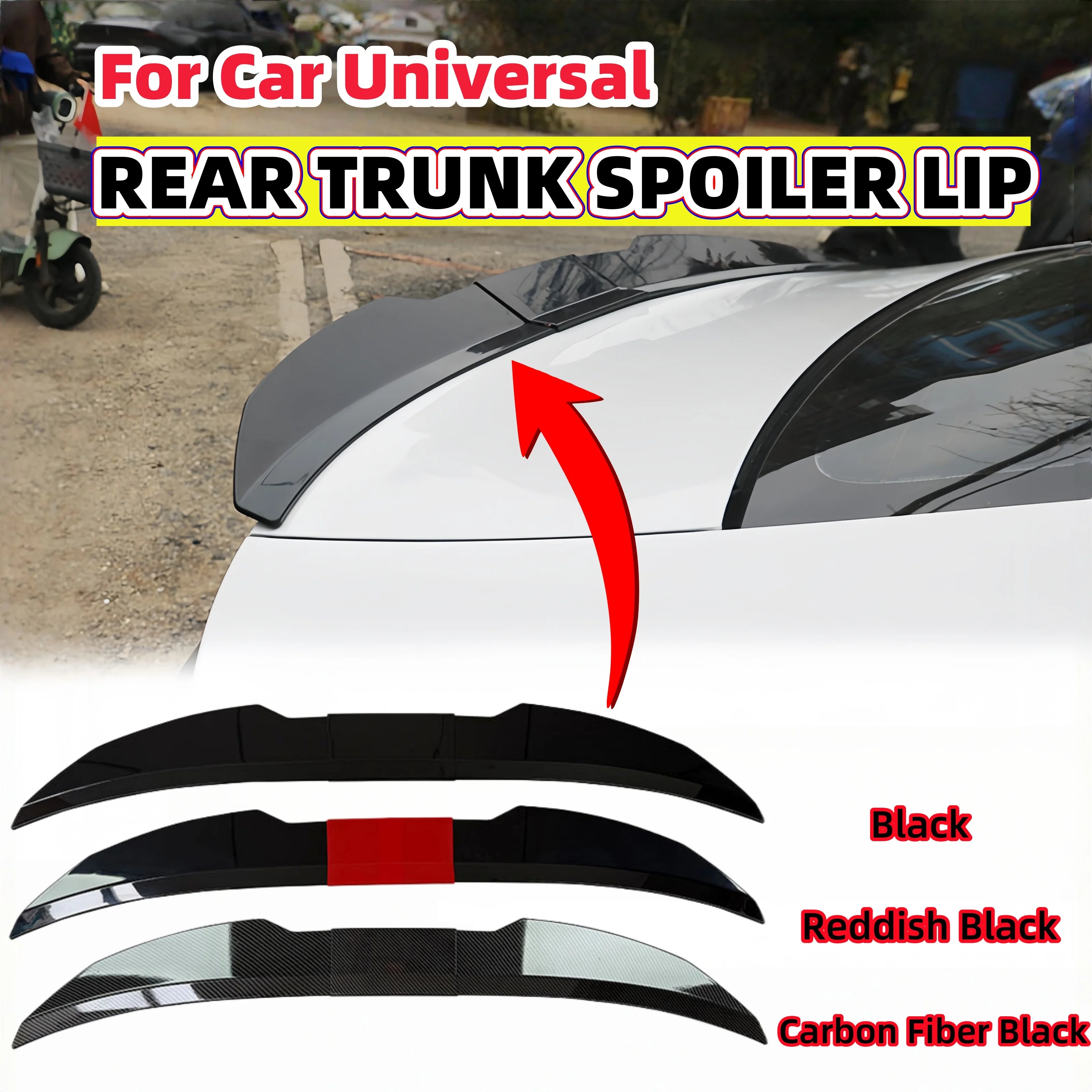3Pcs Universal Trunk Tail Rear Wing Spoiler 115-125Cm For BMW For Tesla For Audi Toyota Honda KIA Hyundai Car Accessories