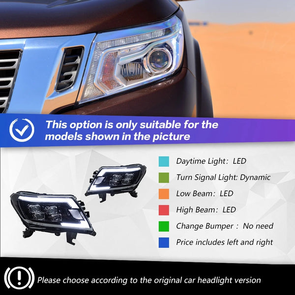 Headlights For Navara 2014-2021 Car автомобильные товары  12V H7 LED DRL Hella Xenon Lens Hid Nissan NP300 Tools Car Accessories