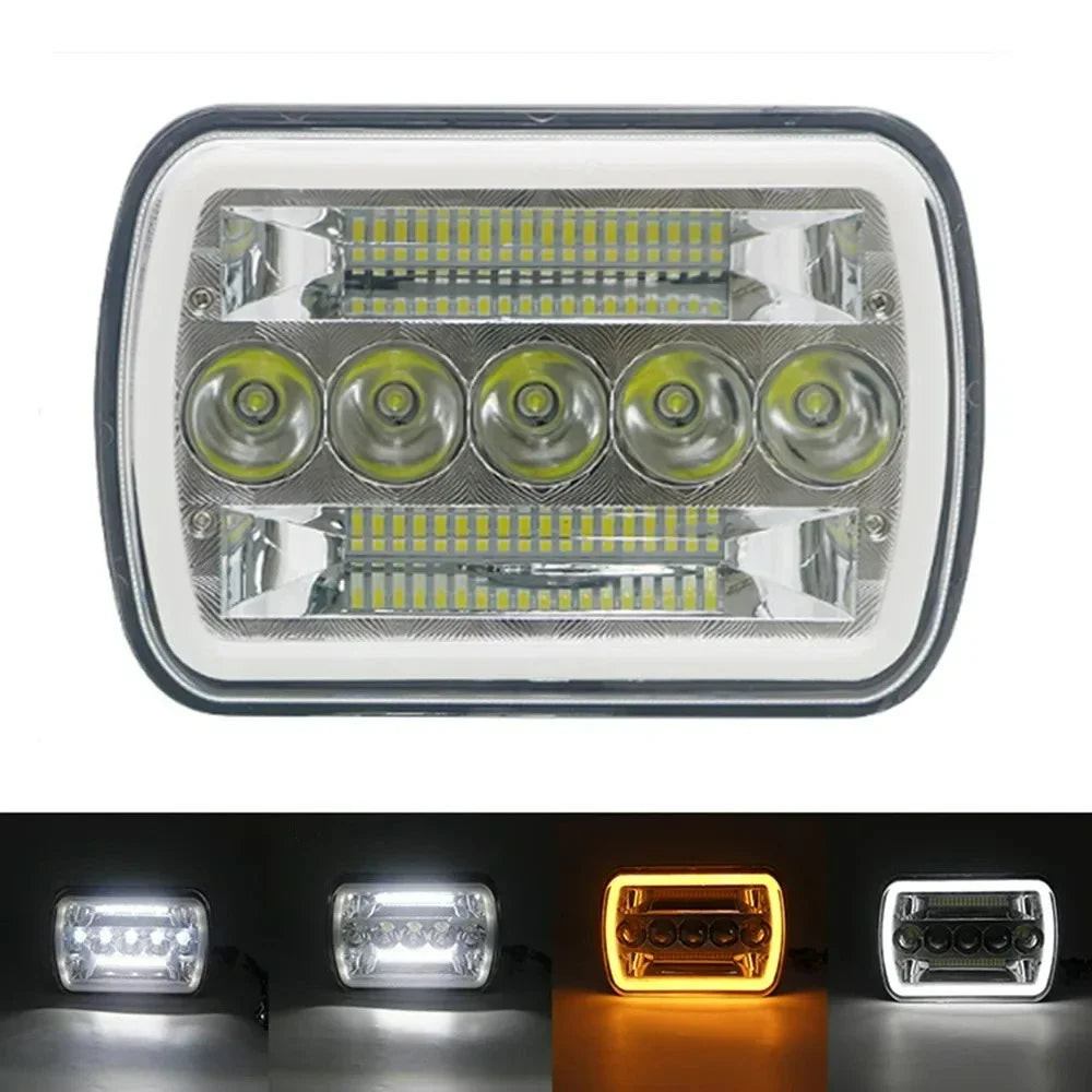 Popular For H6054 5x7 7x6 LED Headlights Hi/Low Beam DRL Turn Signal Jeep Cherokee XJ Wrangler YJ Kenworth T300 d Chevy Toyota N