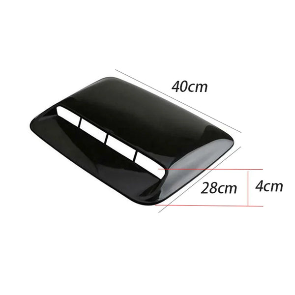 40cm Universal Car Air Flow Decorative Intake Hood Scoop Bonnet Vent Sticker Cover Hood Geared to fit any FLAT Hood Vehicle