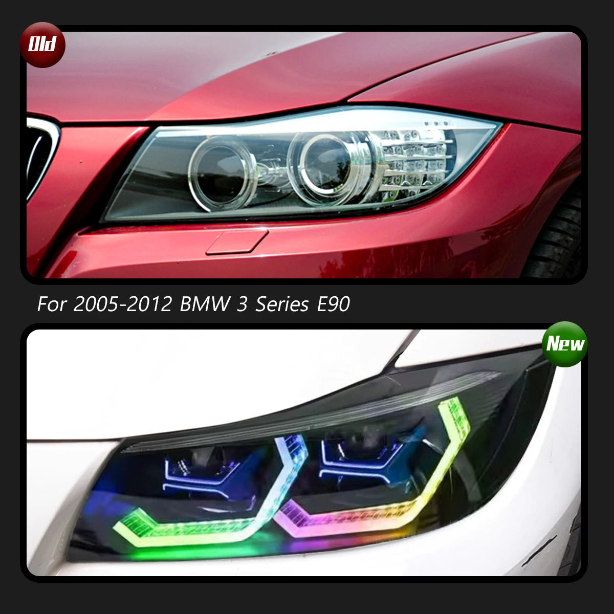 TYPY Car Lights For BMW 3 Series 2005-2012 E90 RGB Headlight LED Projetor head Lamp Daytime Running Light Automotive Accessories