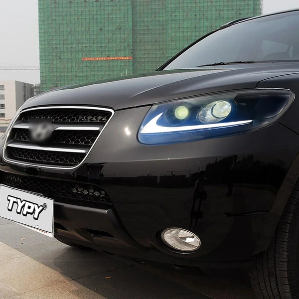 TYPY New LED Head Lamp Upgrade Modified For Hyundai Santa Fe Headlight 2007-2012 Dynamic Signal Head Lamp Auto Accessories