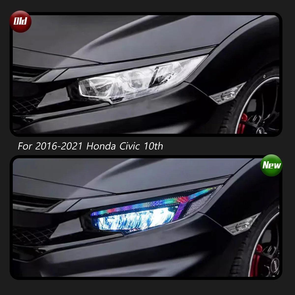 TYPY New LED Head Lamp Upgrade Modified For Honda Civic 10th RGB Headlight 2016-2021 Dynamic Signal Head Lamp Auto Accessories