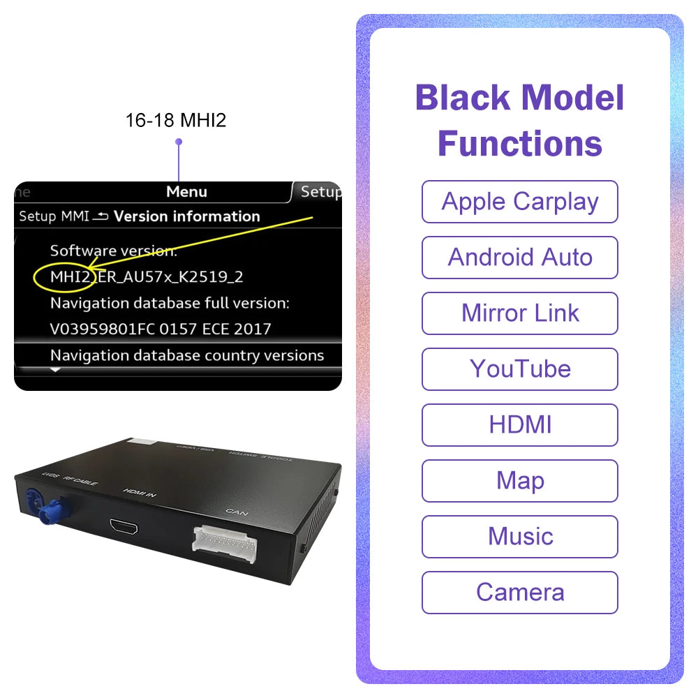 Wireless CarPlay for Audi A6 A7 2012-2018, with Android Auto Interface Mirror Link AirPlay Bluetooth Rear Camera carplay