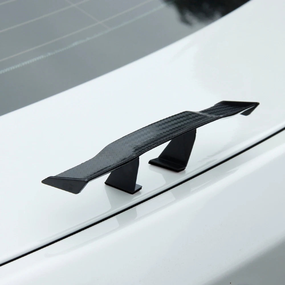 Universal Mini Spoiler 3D Rear Trunk Wing Boot Lip Spoiler Stickers Car Exterior Funny Accessories Decoration Carbon Fiber Look
