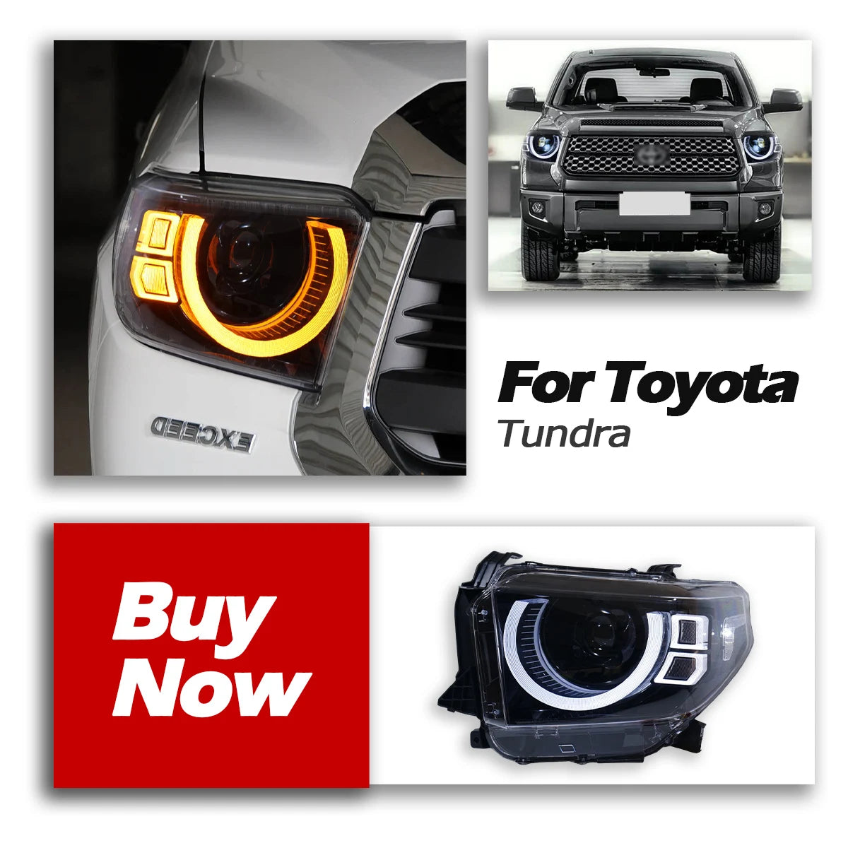 TYPY New LED Car Headlights For Toyota Tundra Headlight 2014-2020 Signals Auto Accessories Daytime Running Lights