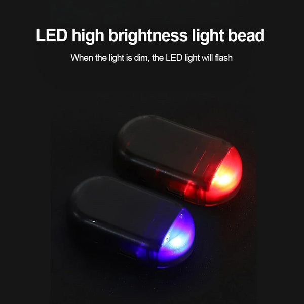 Solar Powered Car Fake Security Light Simulated Dummy Alarm Wireless Warning Anti-Theft Caution Lamp LED Flashing Imitation