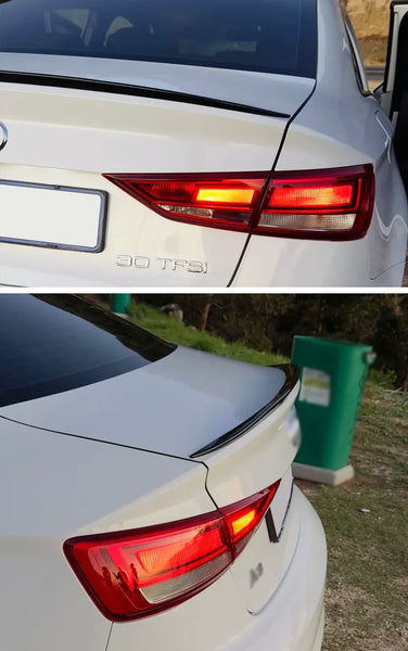 For Audi Accessories A3 8V A4 A6 2013-2020 Sedan Car Rear Trunk Spoiler Boot Wing Glossy Black Soft Rubber 121CM