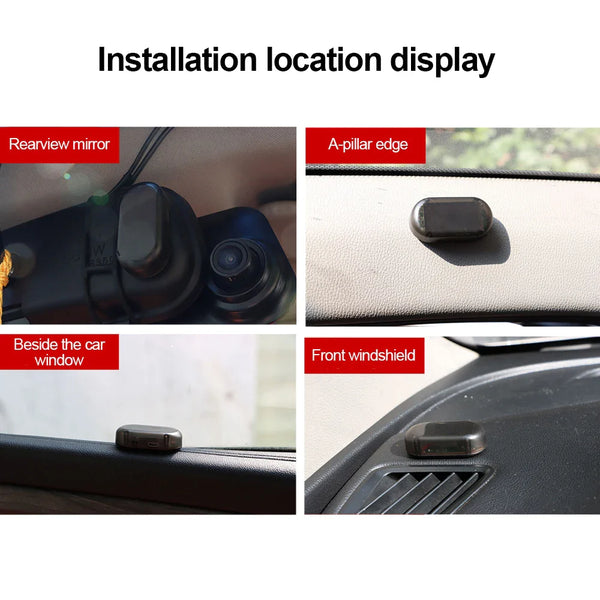Solar Powered Car Fake Security Light Simulated Dummy Alarm Wireless Warning Anti-Theft Caution Lamp LED Flashing Imitation