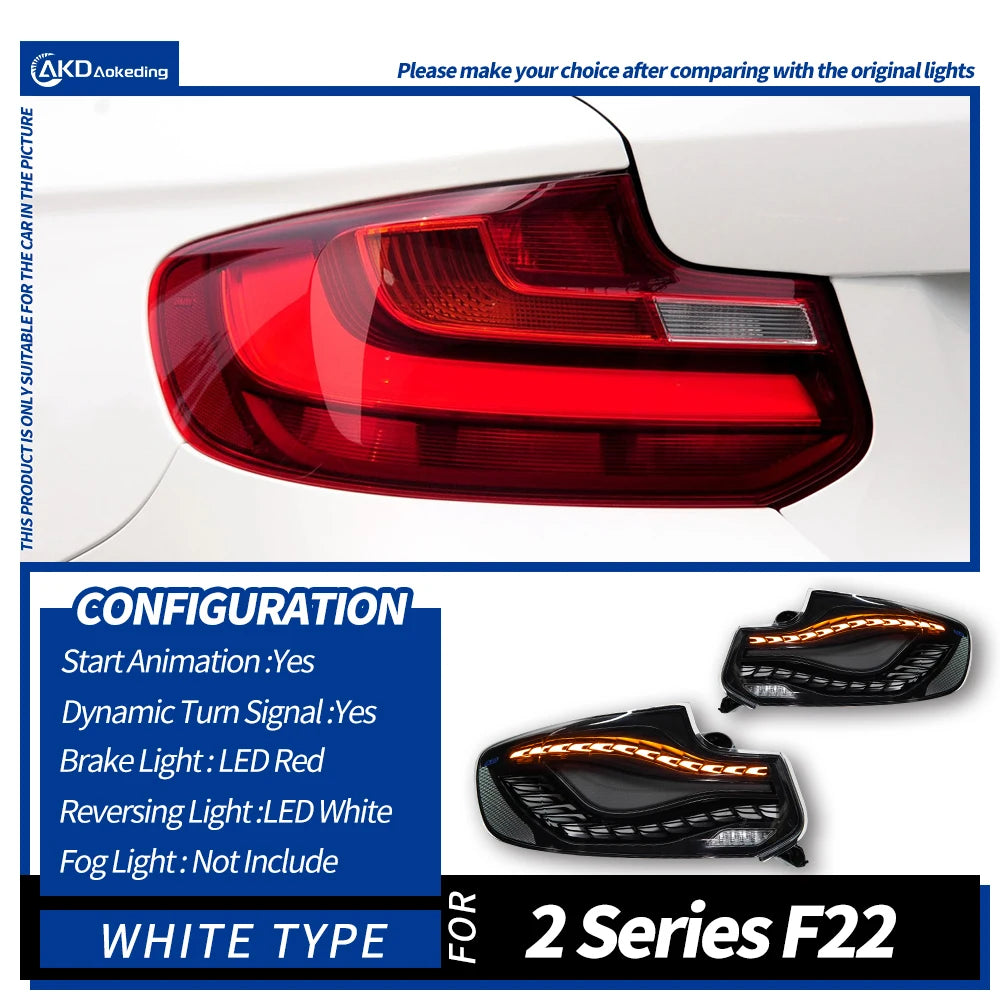 Car Lights for BMW F22 F23 2014-2021 LED Auto Taillight Assembly 218i 220i 225i 228i 230i M2 M235i M240i Upgrade Dragon Scales