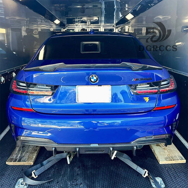 For BMW 3 Series G20 G28&M3 G80 M4 Style Carbon fiber Rear Spoiler Trunk wing 2018-2025 Carbon fiber Glossy black