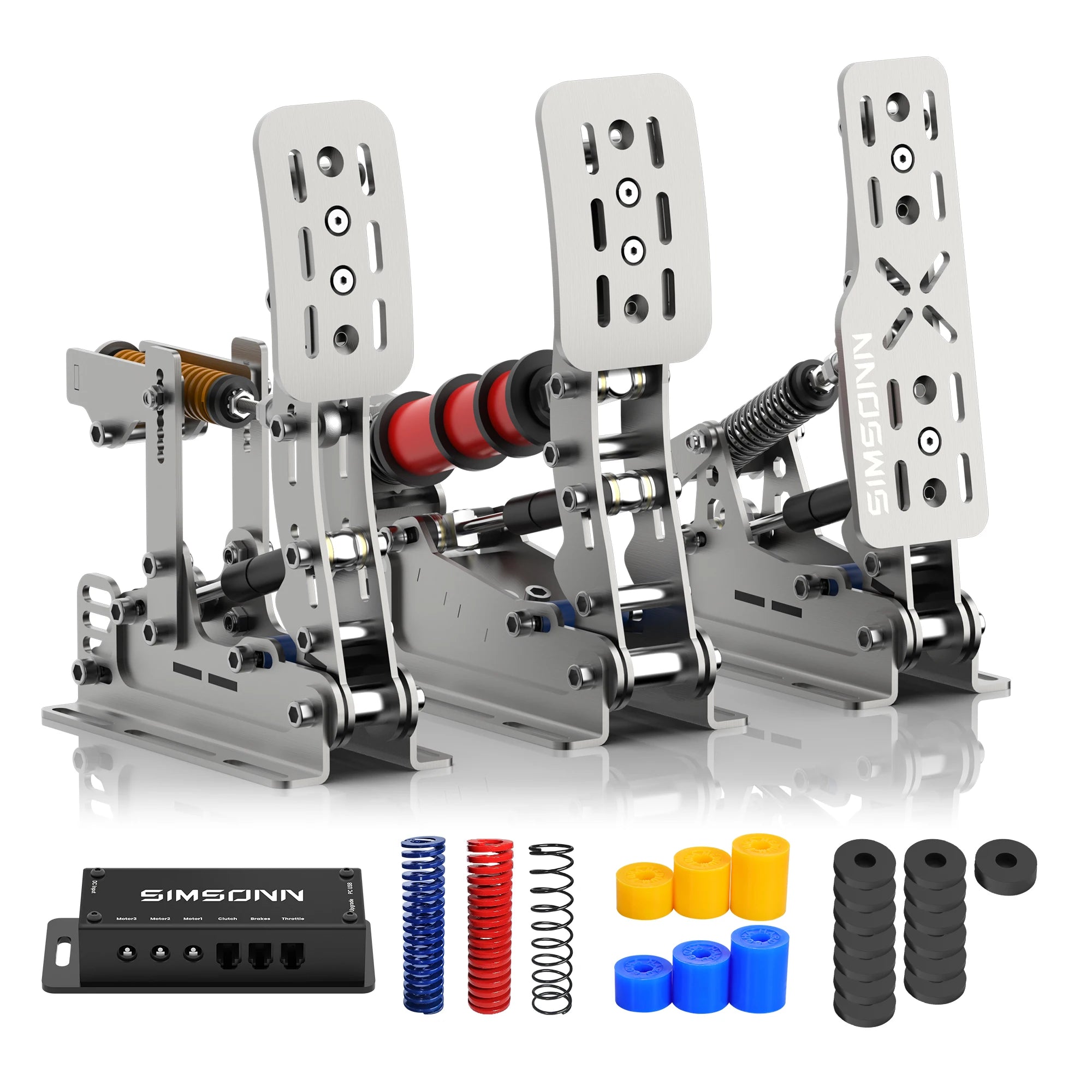 SIMSONN Plus X Simracing Pedals PC Sim Racing Simulator Pedal Load Cell Hydraulic Pedal Support VAM VAM RPO Vibration Motor