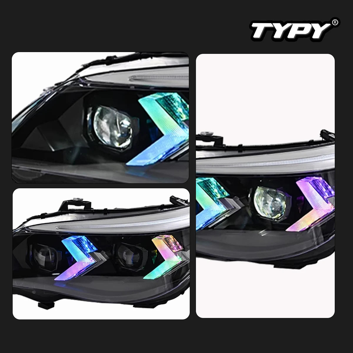 TYPY Car For BMW 3 Series E60 RGB Headlight 2004-2010 Upgrade Modified to New Dynamic Turn Signal LED Headlight Auto Accessories