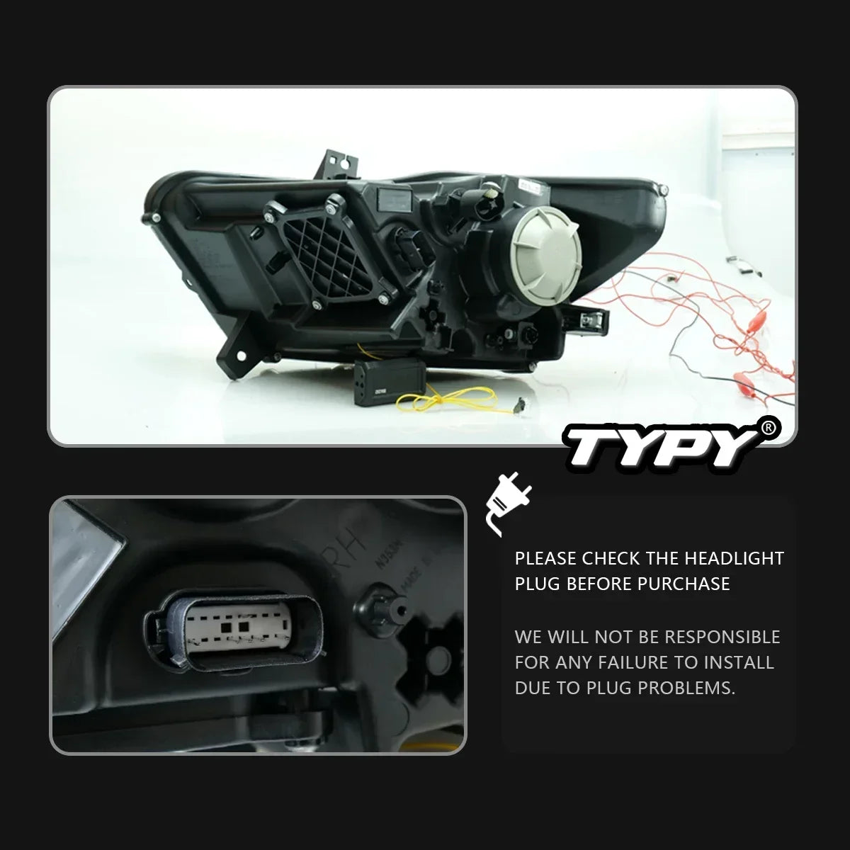 TYPY Car Headlights For Ford Mustang RGB Headlight 2015-2017 Upgrade Modified Dynamic Turn Signal Lamp Brake DRL Car Accessories