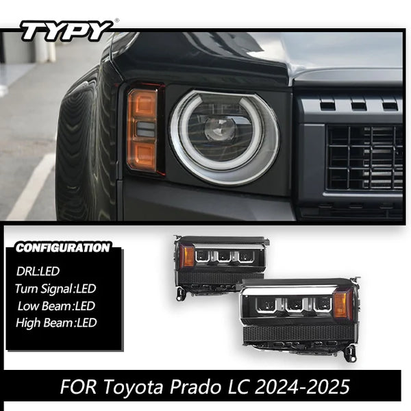 TYPY Car For Toyota Prado LC250 Headlight 2024-2025 Upgrade Modified New DRL Dynamic Turn Signal LED Headlight Auto Accessories