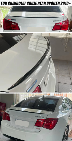 For Chevrolet Chevy Accessories Cruze Lt Rs 2010+ Car Rear Trunk Spoiler Wing Lip Glossy Black Rubber