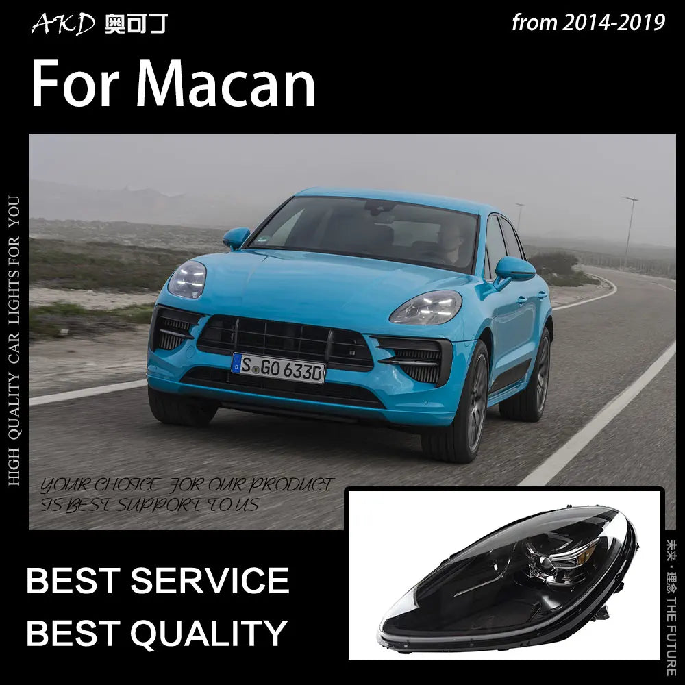 AKD Car Styling Head Lamp for Porsche Macan Headlights 2014-2019 Macan S LED Headlight Projector Lens Drl Automotive Accessories