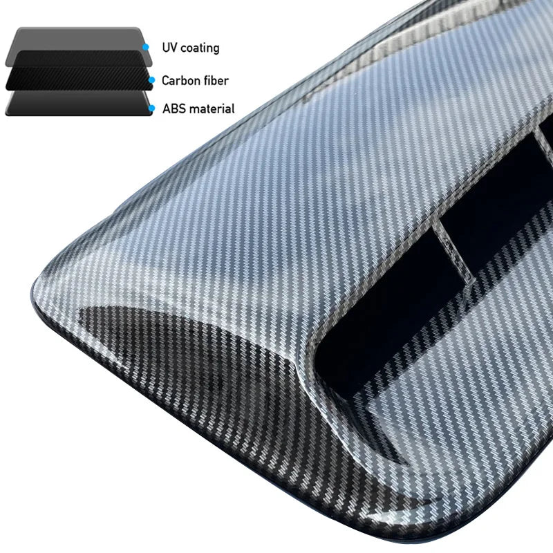 40cm Universal Car Air Flow Decorative Intake Hood Scoop Bonnet Vent Sticker Cover Hood Geared to fit any FLAT Hood Vehicle