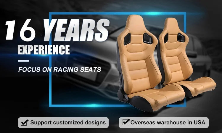 Customizable racing seats High quality Universal Slider Black Suede Fiberglass Back Bucket Racing Seats