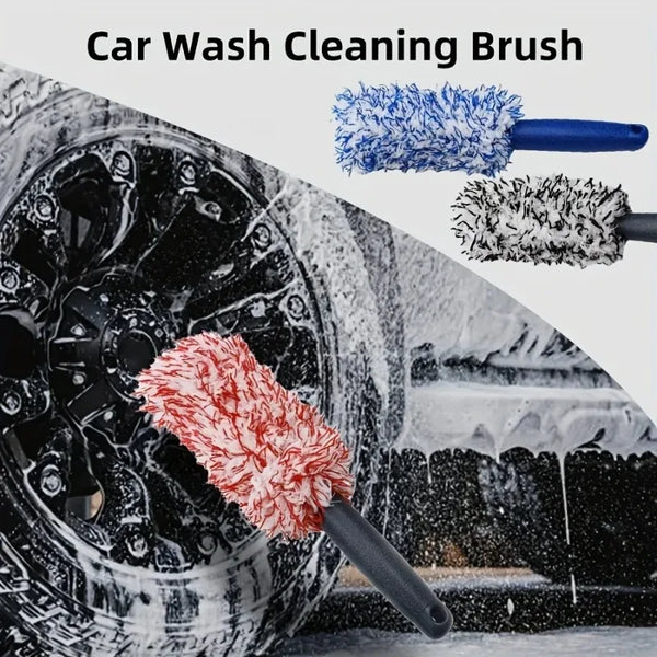 1PCS Car Cleaning Brush Portable Plush Tire and Rim Car Care Accessories Multifunctional Brush Tool Car Cleaning Wheel Brush