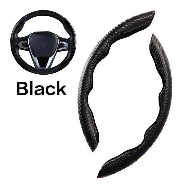 Universal Steering Wheel Cover, Ultra-Thin Carbon Fiber Anti-Slip Pattern, Fits Most Car Wheels