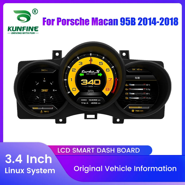 Car LCD Digital Dashboard Cluster For Porsche Macan 95B Boxster 718 Instrument Panel Speedometer Virtual Cockpit Linux System