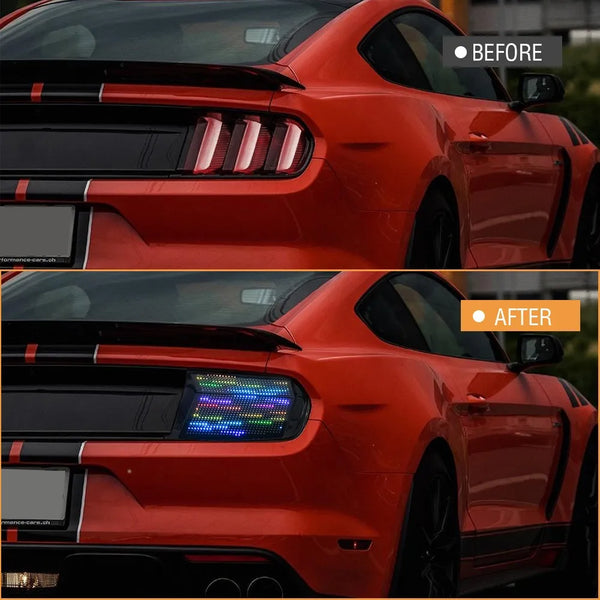 1 Pair RGB LED Tail Lights For Ford Mustang 2015-2023 Rear LampTurn Signal Light Animation Smoke Car Headlight Accessories