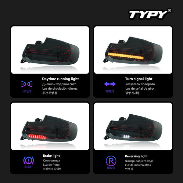 TYPY Car Taillight For BMW 2 Series F22 Tail Lamp 2014-2021 RGB LED Projector Tail Lamp New Running Lights Water Turn Signal