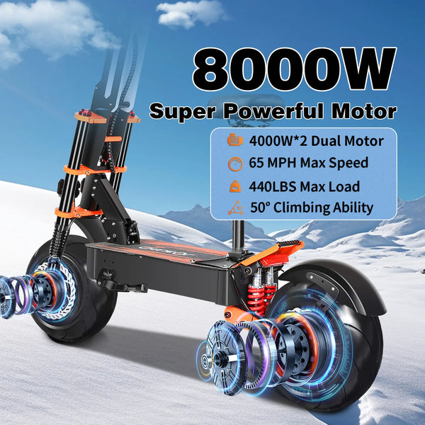 TOURSOR X8 PRO adult electric scooter 4000W*2 motor 60V 38.8AH Folding E-scooter 14-inch off-road tire mountain Escooter
