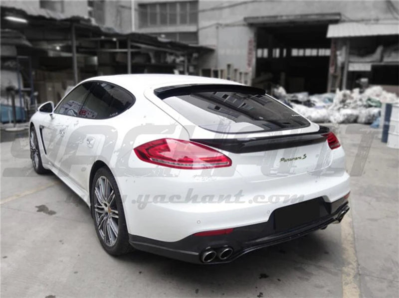 For Porsche Panamera 970 970.1 970.2 2010-2016 Real Carbon Fiber Roof Spoiler High Quality Rear Wing Trunk Top Lip Splitter
