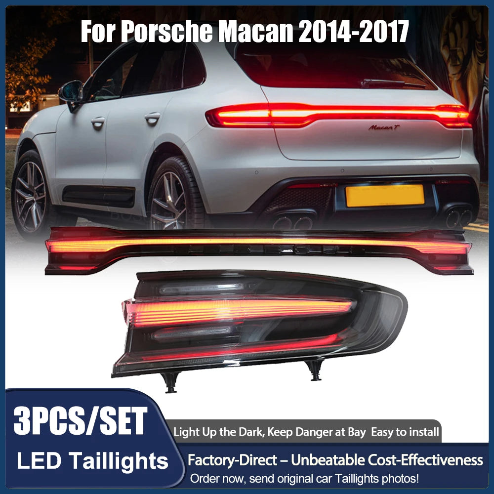 New Taillight Assembly Modified Led Running Lights Running Turn Signal Brake Fog Lights for Porsche Macan 2014 2015 2016 2017