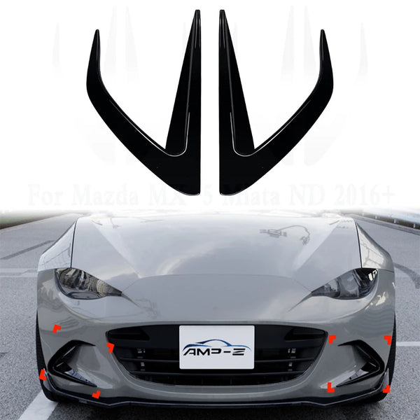 Front Side Rear Bumper Cover Wind Knife ABS Glossy Fog Lamp Trim Blade Trim Light For Mazda MX-5 Miata ND 2016+ Car Accessories