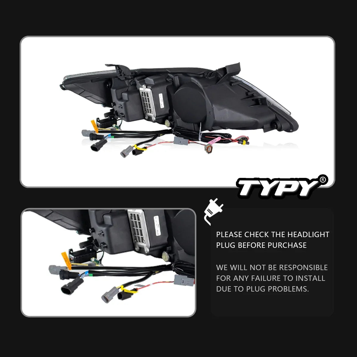 TYPY Car For Toyota US Camry headlights 2007-2011 Upgrade Modified to New DRL Dynamic Turn Signal LED Headlight Auto Accessories