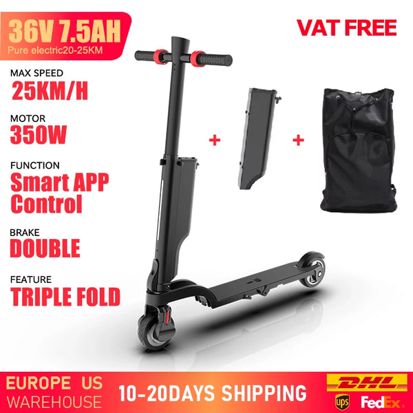 HUANCI X6 Electric Scooter Foldable 7.5A 350W 25KM/H Electric Scooters 36V e scooter 5.5 Inch Electric Scooter for Adults