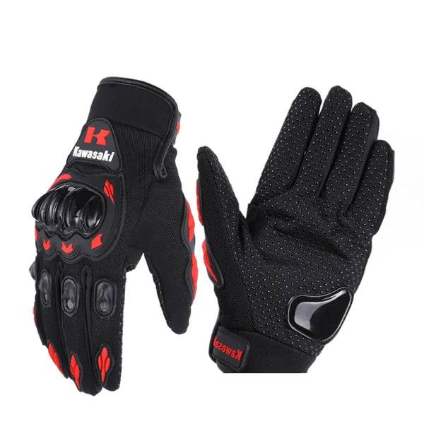 Kawasaki Breathable Full Finger Motorcycle Gloves Non-slip Wear-resistant Motocross Racing Gloves Moto Biker Gloves