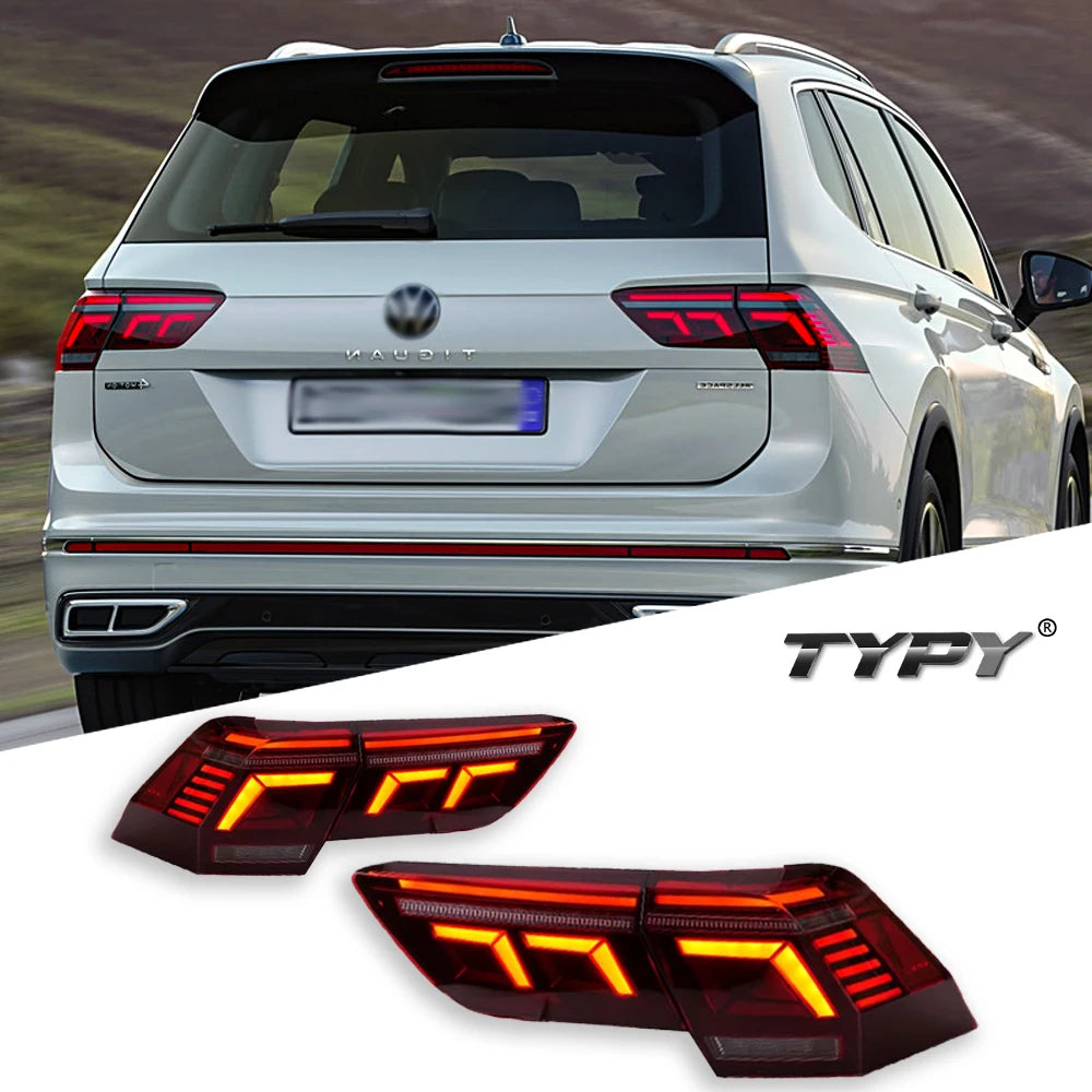 TYPY Car For Volkswagen Tiguan Taillights 2017-2022 Upgrade Modified LED Taillamps Dynamic Turn Signal Lamp DRL Car Accessories