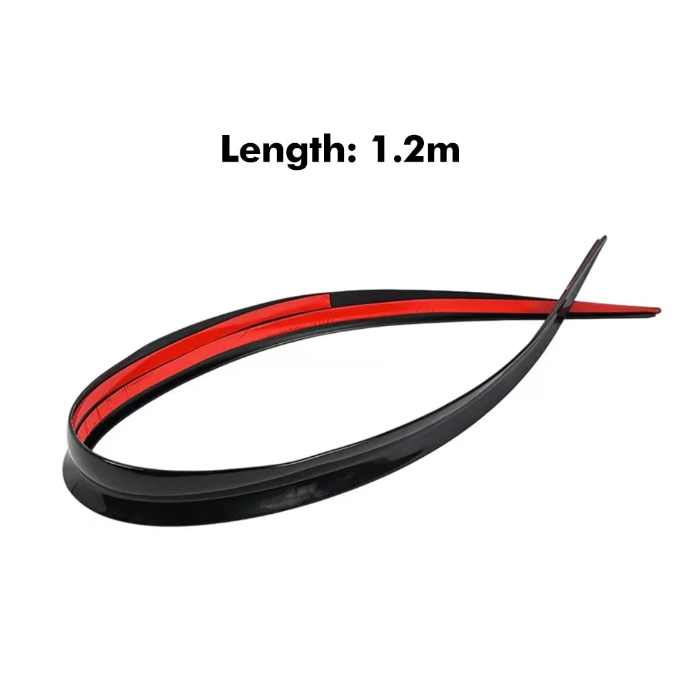 1 Pcs Car ABS Universal 1.2M BlackSpoiler  Accessory Car Spoiler Soft Auto Rear Roof Trunk Spoiler Rear Wing Lip Trim Sticker