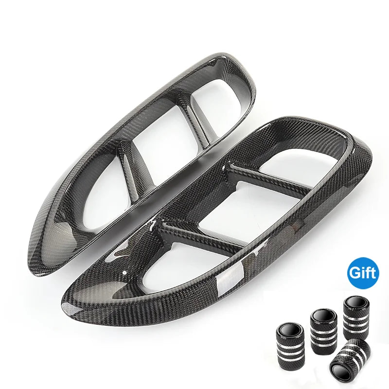For Porsche 718 Cayman Boxster 2017-2021 Carbon Fiber Car Side Fender Vent Air Flow Cover Outlet Decorative Sticker Accessories