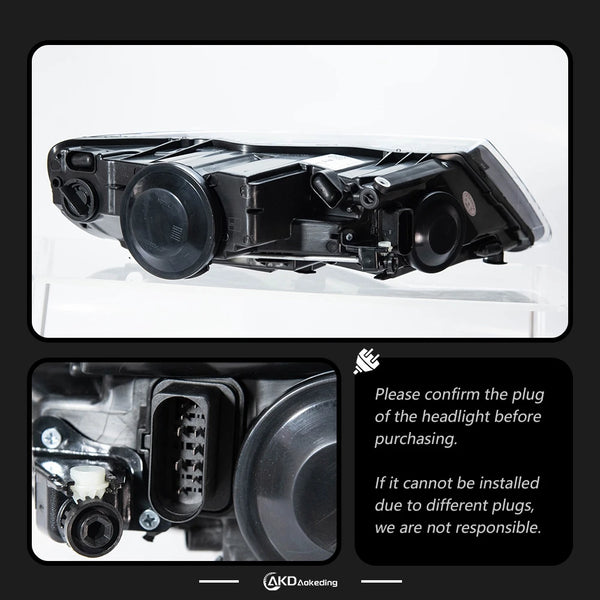 AKD 2PCS Auto Parts for VW Touareg LED Taillight 2007-2010 Headlights Touareg DRL Turn Signal High Beam