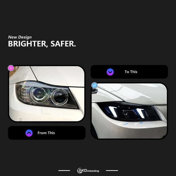 AKD Head Lamp for BMW E90 LED Headlight 2005-2012 Headlights 320i 325i 318i DRL Turn Signal High Beam Projector Lens