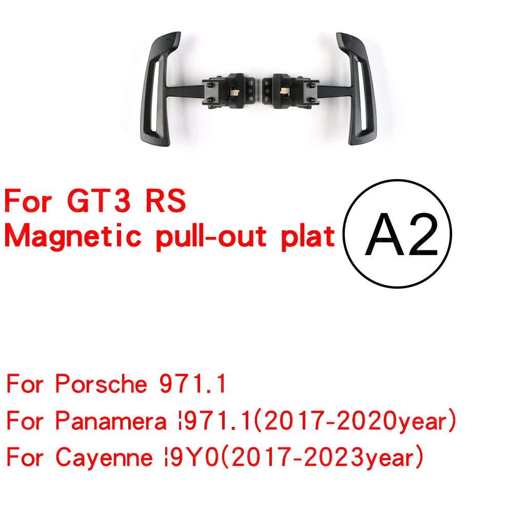 For Porsche 911.2 GT3 RS GT2 Carrera 718 GT4 Cayman Boxster Cayenne GTS Macan Interior Steering Wheel Magnetic Paddle Shift Pad