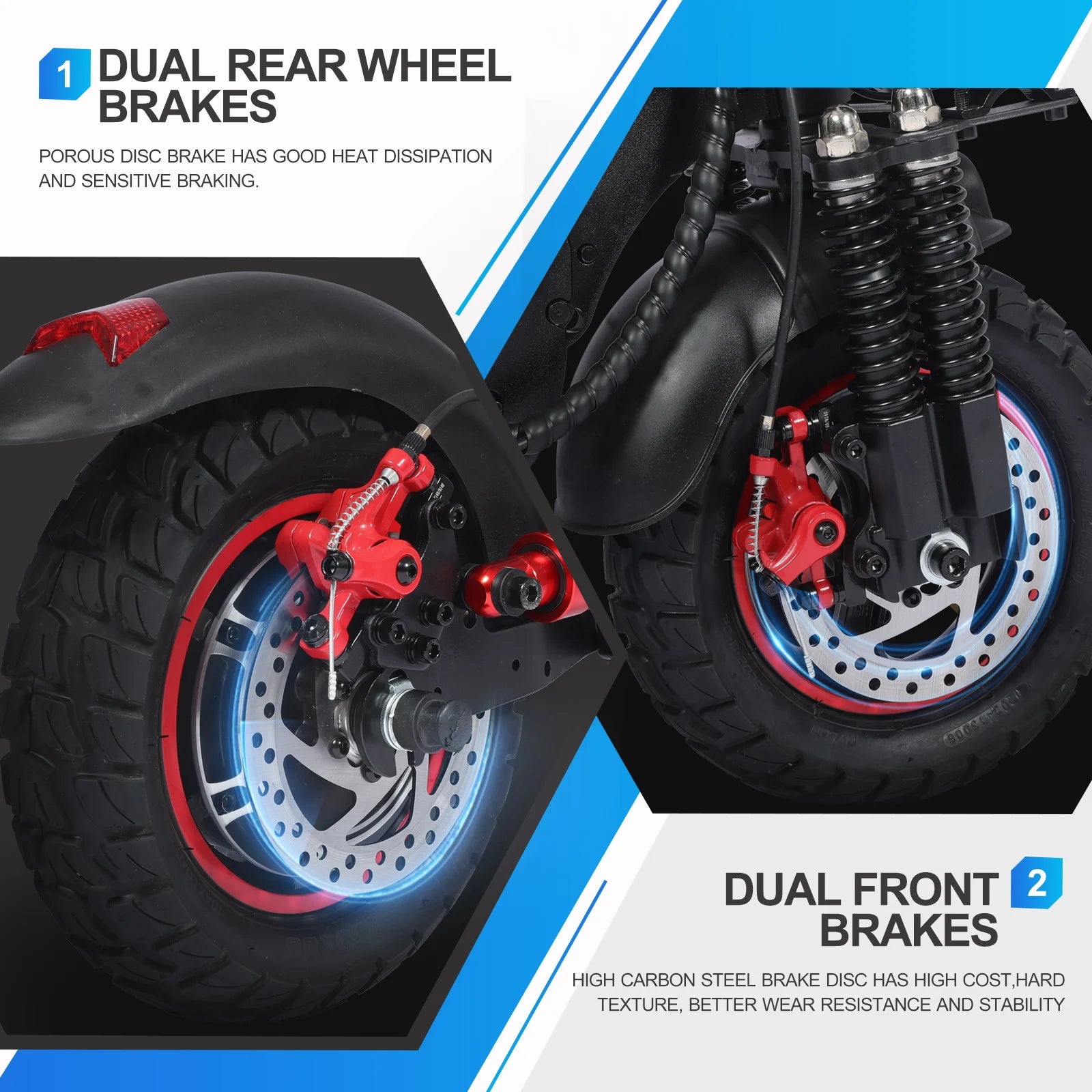 1200W Electric Scooter with Seat for Adult, Max Speed 34mph, 35miles Range, 11'' Off-road Tires, Fast E-scooter for Commuting